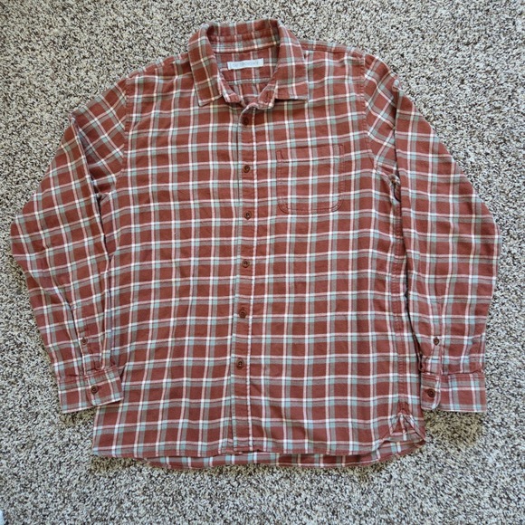 Outerknown Other - Outerknown Flannel Shirt Mens Large Brown Plaid Organic Cotton L/S